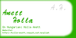 anett holla business card